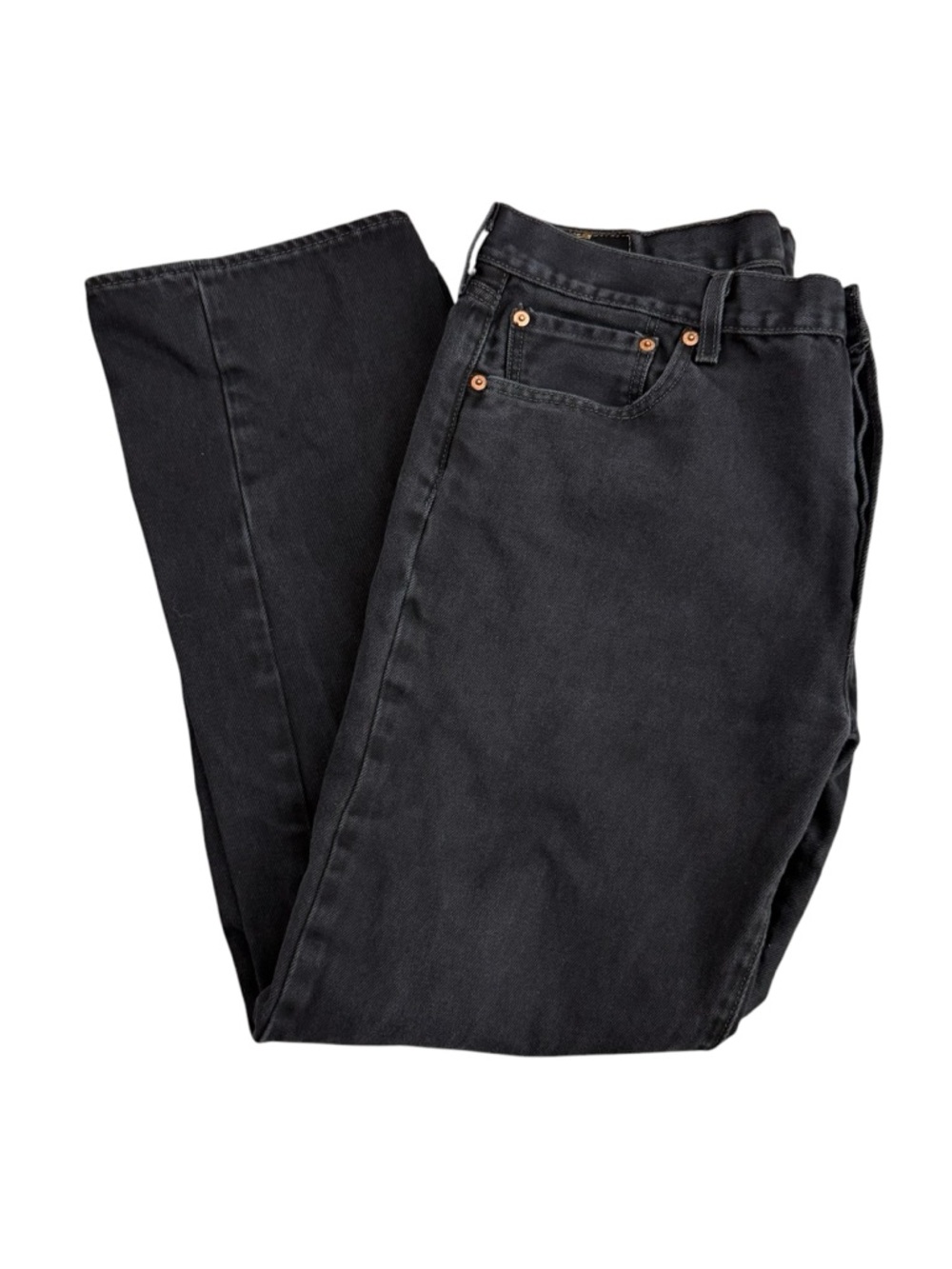 Levis 501 Jeans Mens Size 36 x 30 Black Button Fly Straight Leg Denim Pants